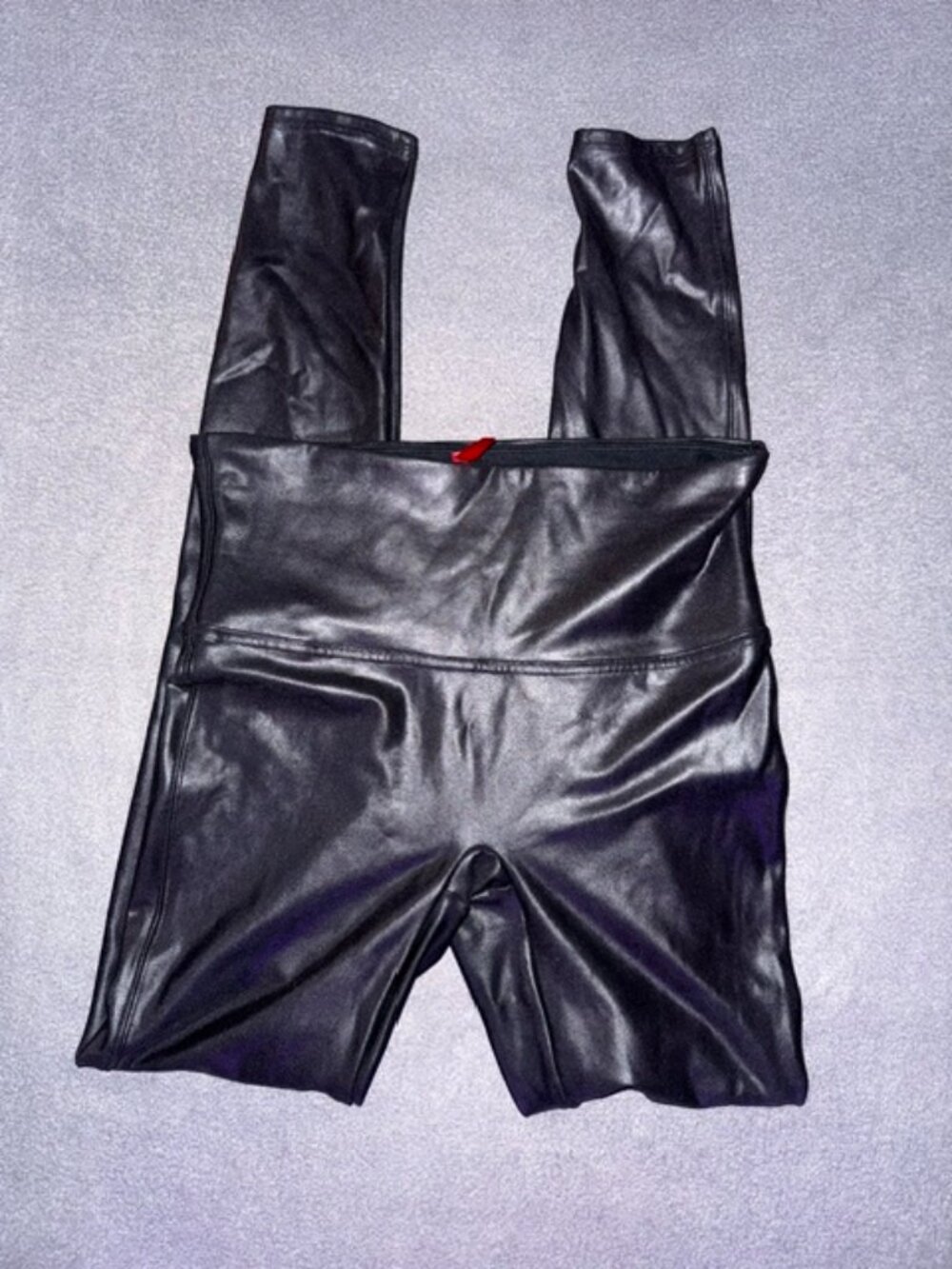 SPANX Faux Leather Leggings Women’s Medium Black High Rise Shaping Faux Leather